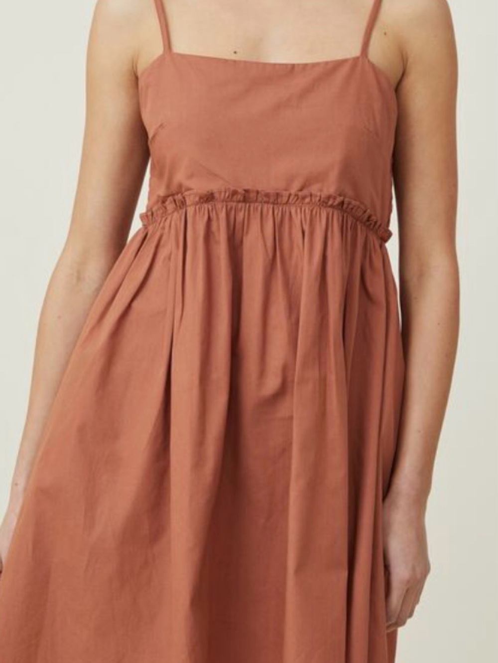 Cotton On Rust-Tone Elastic Waist Skirt size M fall dress